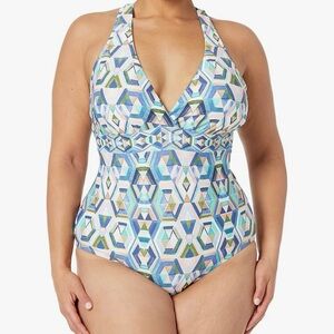 La Blanca Multicolor Geometric One-Piece Swimsuit